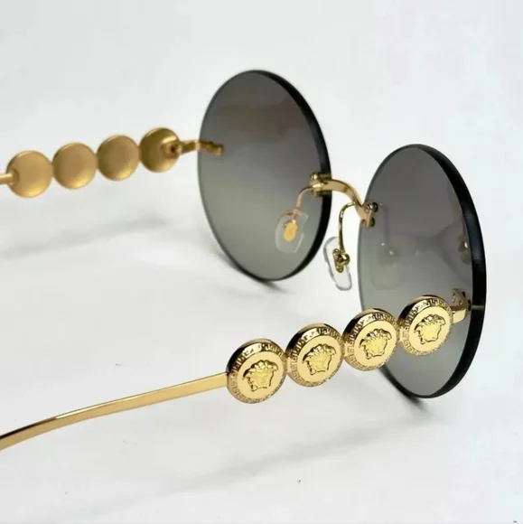 NWT-Versace Greca Coin Medusa Sunglasses - Picture 9 of 11